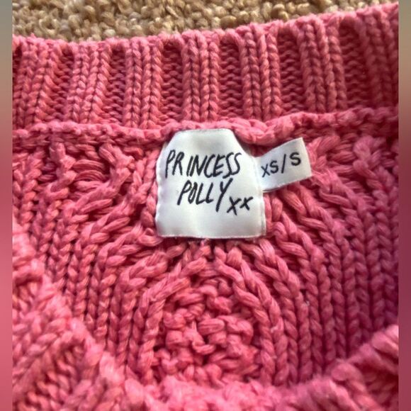 Anaya Oversized Cable Wool Princess Polly Pink Pullover Sweater - Picture 2 of 7